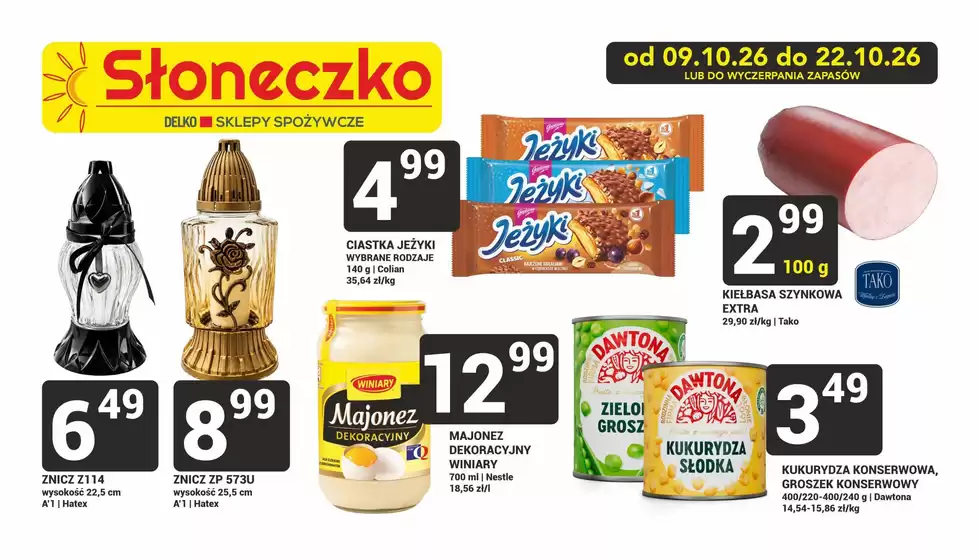 Katalog Słoneczko | Oszczędzaj teraz dzięki naszym ofertom | 2026-10-09T00:00:00.000Z - 2026-10-22T00:00:00.000Z
