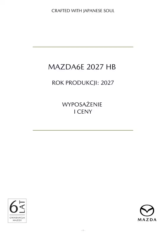 Katalog Mazda | MAZDA 6E 2027 | 2026-10-19T00:00:00.000Z - 2027-10-19T00:00:00.000Z
