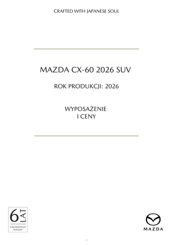 Katalog Mazda w: Bogdaniec | MAZDA CX-60 2026 | 2026-10-20T00:00:00.000Z - 2027-11-21T00:00:00.000Z