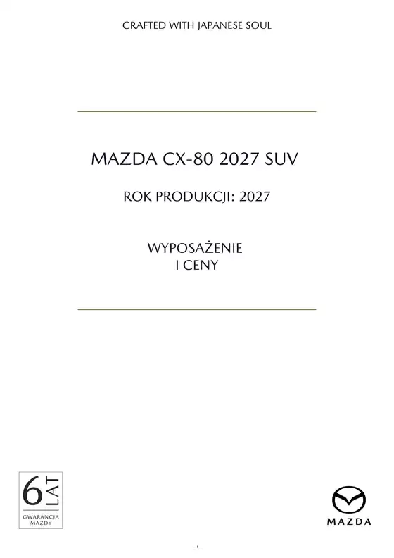 Katalog Mazda w: Bogdaniec | MAZDA CX-80 2027 | 2026-10-20T00:00:00.000Z - 2027-11-21T00:00:00.000Z