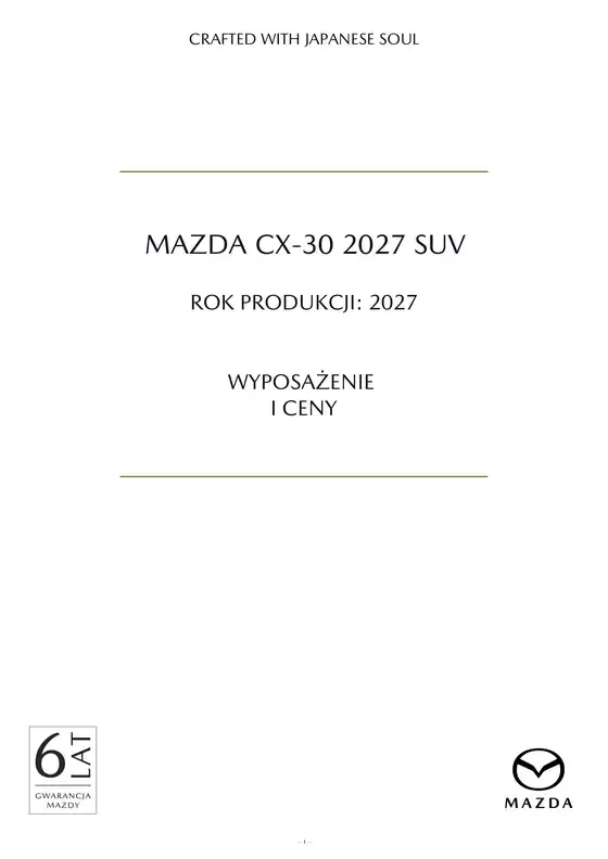 Katalog Mazda w: Bogdaniec | MAZDA CX-30 2027 | 2026-10-20T00:00:00.000Z - 2027-11-21T00:00:00.000Z