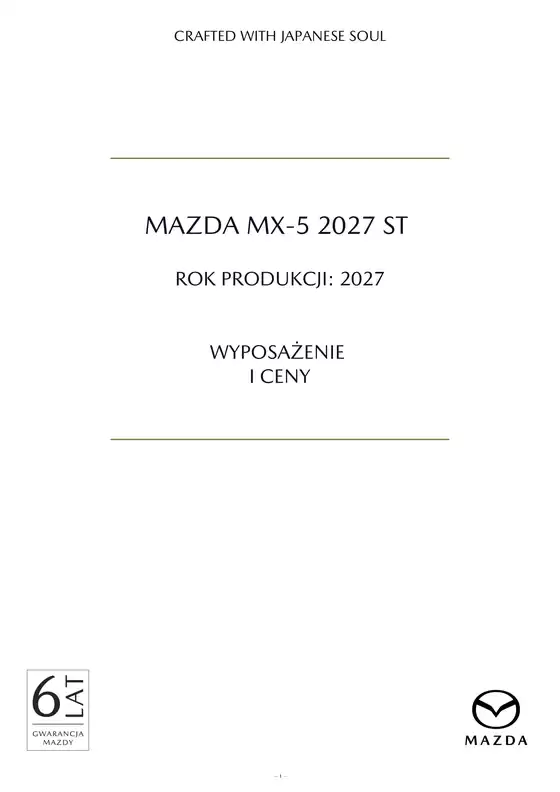 Katalog Mazda w: Bogdaniec | MAZDA MX-5 2027 ST | 2026-10-20T00:00:00.000Z - 2027-11-21T00:00:00.000Z