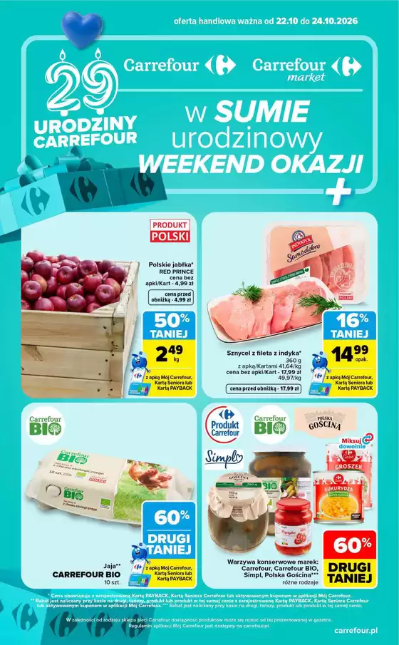 Katalog Carrefour | Gazetka Carrefour Market w SUMIE urodzinowy WEEKEND OKAZJI | 2026-10-21T00:00:00.000Z - 2026-10-24T00:00:00.000Z