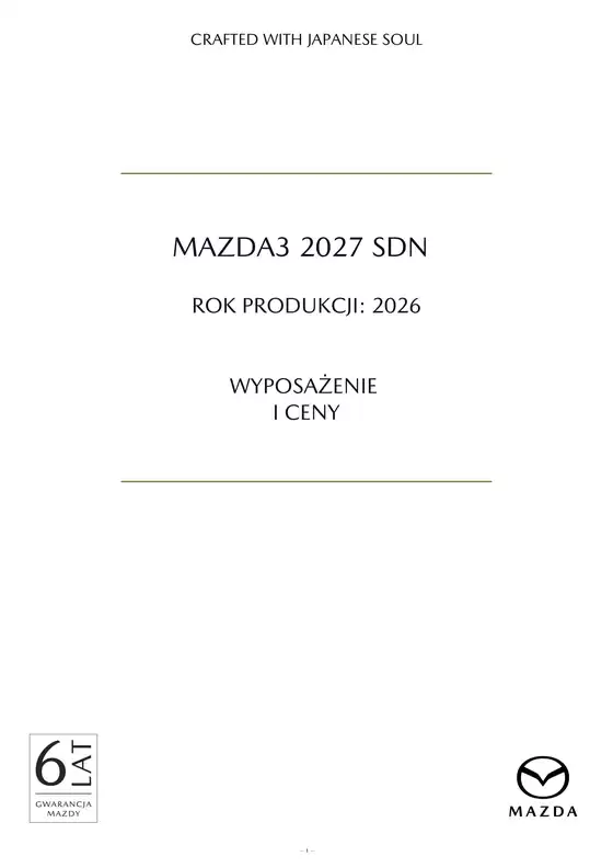 Katalog Mazda w: Bogdaniec | MAZDA3 2027 SDN | 2026-10-20T00:00:00.000Z - 2027-11-21T00:00:00.000Z