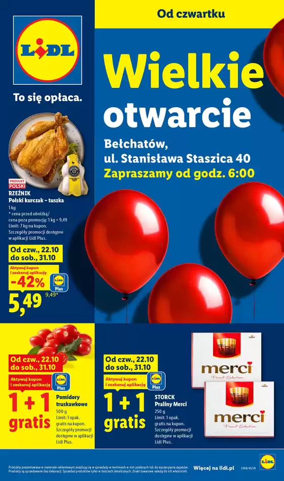 Katalog Lidl | Nowe otwarcie Lidla - Bełchatów | 2026-10-22T00:00:00.000Z - 2026-10-31T00:00:00.000Z