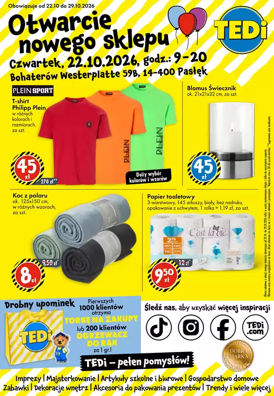Katalog TEDi | Otwarcie Tedi w Pasłęku | 2026-10-22T00:00:00.000Z - 2026-10-29T00:00:00.000Z