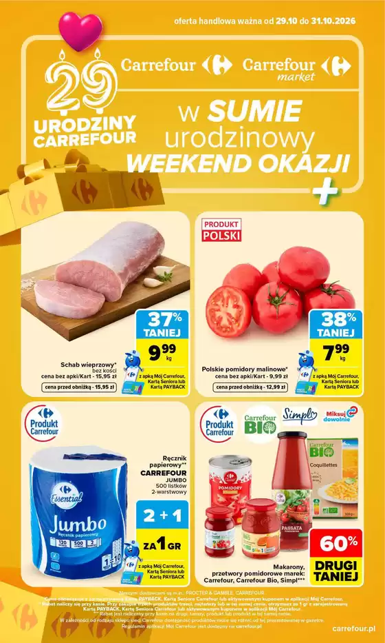 Katalog Carrefour Market | Gazetka Carrefour Market w SUMIE urodzinowy WEEKEND OKAZJI | 2026-10-28T00:00:00.000Z - 2026-10-31T00:00:00.000Z