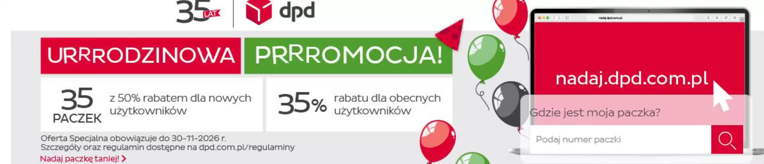 Katalog DPD | Urrrodzinowa Prrromocja! | 2026-10-30T00:00:00.000Z - 2026-11-30T00:00:00.000Z