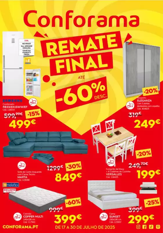Catálogo Conforama em Covilhã | Folheto Remate Final | 2025-07-17T00:00:00.000Z - 2025-07-30T00:00:00.000Z
