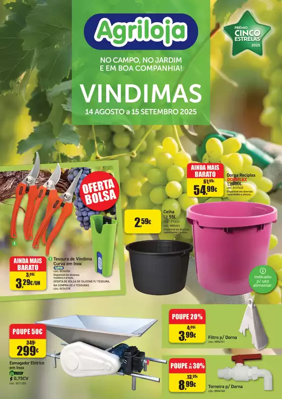 Catálogo Agriloja | Monofolha Vindimas 2025 | 2025-08-14T00:00:00.000Z - 2025-09-15T00:00:00.000Z