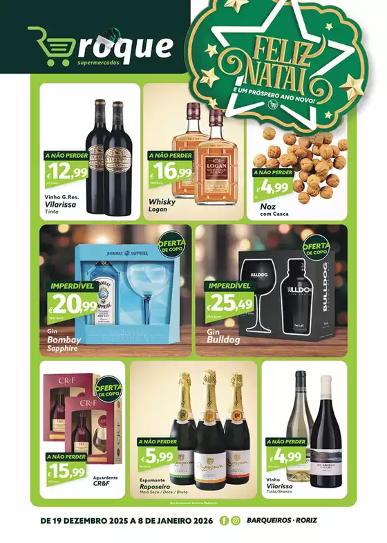 Catálogo Roque Supermercados em Quarteira | Folheto Roque Supermercados | 2025-12-19T00:00:00.000Z - 2026-01-08T00:00:00.000Z