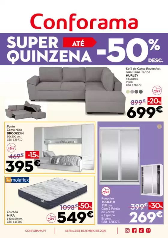 Catálogo Conforama em Corroios | Até -50% Desconto  | 2025-12-19T00:00:00.000Z - 2025-12-31T00:00:00.000Z