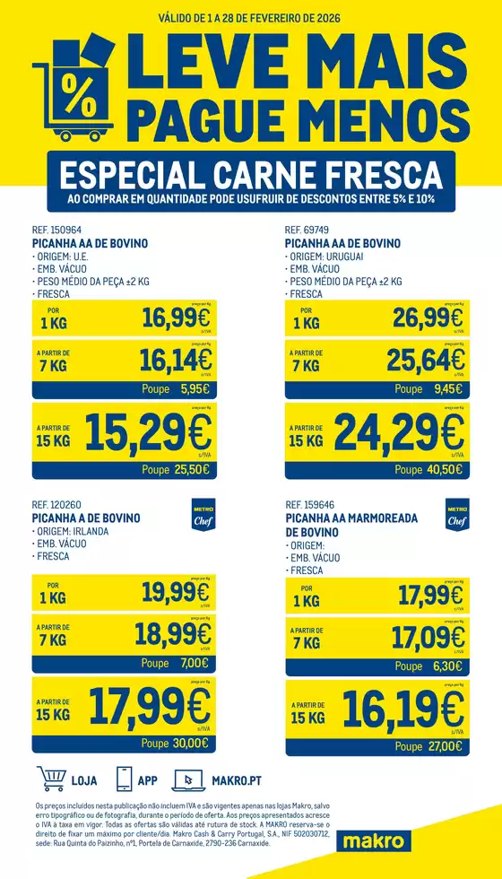 Catálogo Makro em Moreira (Porto) | Leve Mais Pague Menos - Carne Fresca | 2026-02-02T00:00:00.000Z - 2026-02-28T00:00:00.000Z