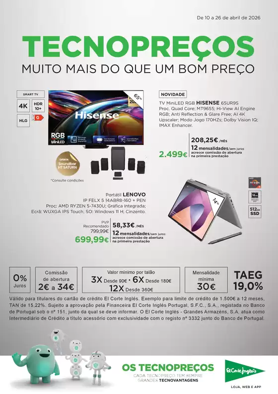 Catálogo El Corte Inglés em Forte da Casa | Tecnopreços | 2026-04-10T00:00:00.000Z - 2026-04-26T00:00:00.000Z
