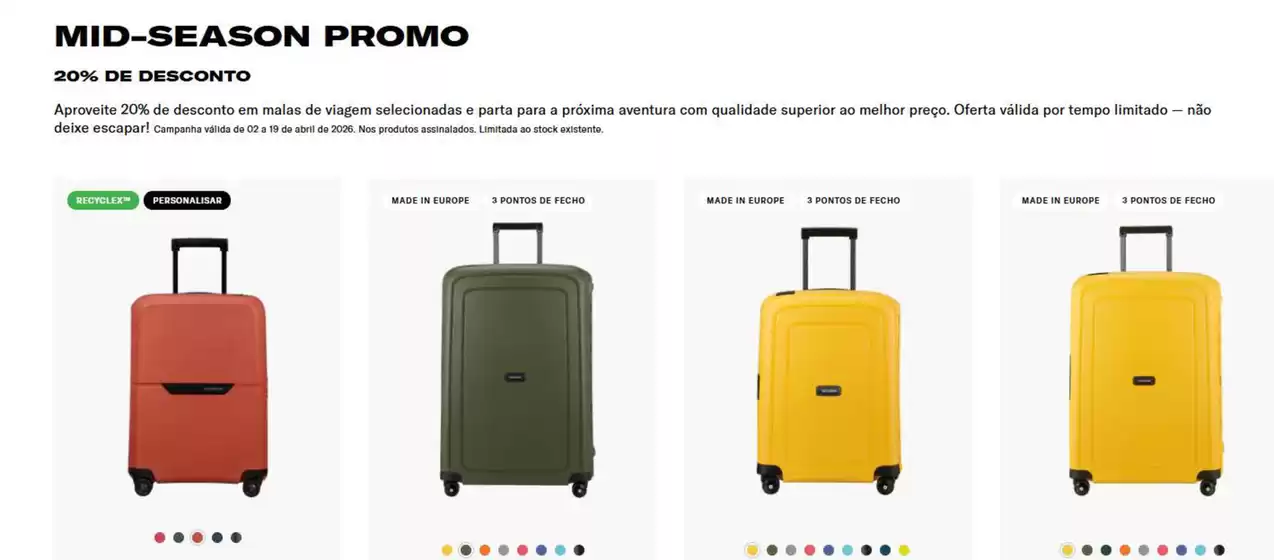 Catálogo Samsonite | Mid-Season Promo | 2026-04-14T00:00:00.000Z - 2026-04-19T00:00:00.000Z