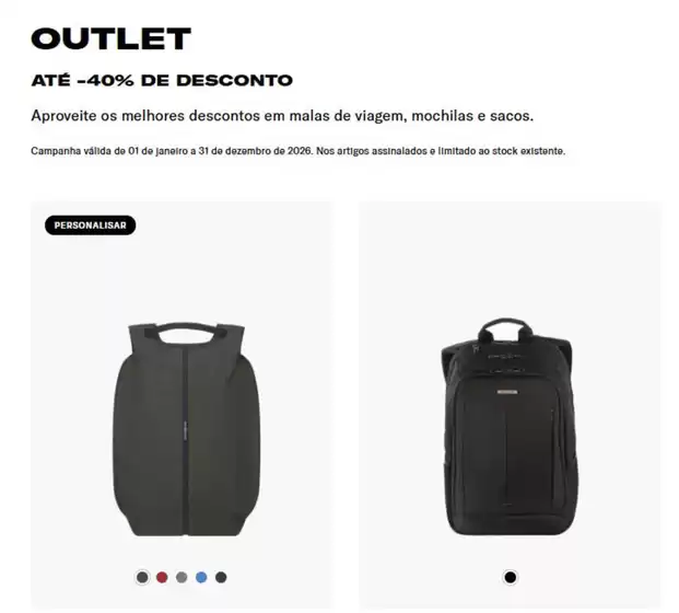 Catálogo Samsonite em Sul | Até -40% de desconto | 2026-04-21T00:00:00.000Z - 2026-12-31T00:00:00.000Z