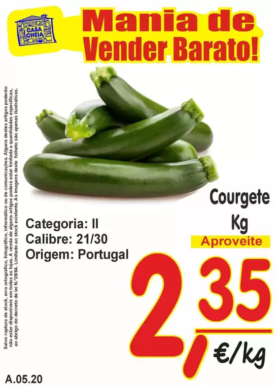 Catálogo Casa Cheia em Vitorino dos Piães | Courgete | 2026-05-15T00:00:00.000Z - 2026-05-20T00:00:00.000Z