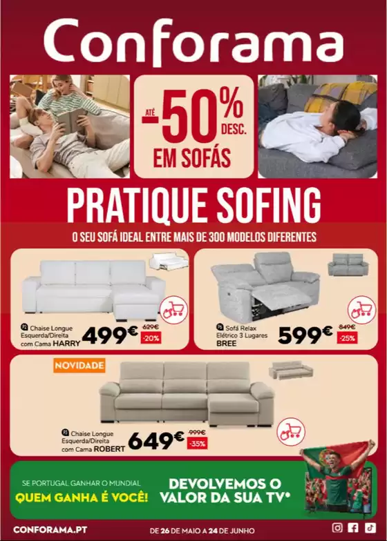 Catálogo Conforama | Pratique sofing | 2026-05-29T00:00:00.000Z - 2026-06-24T00:00:00.000Z