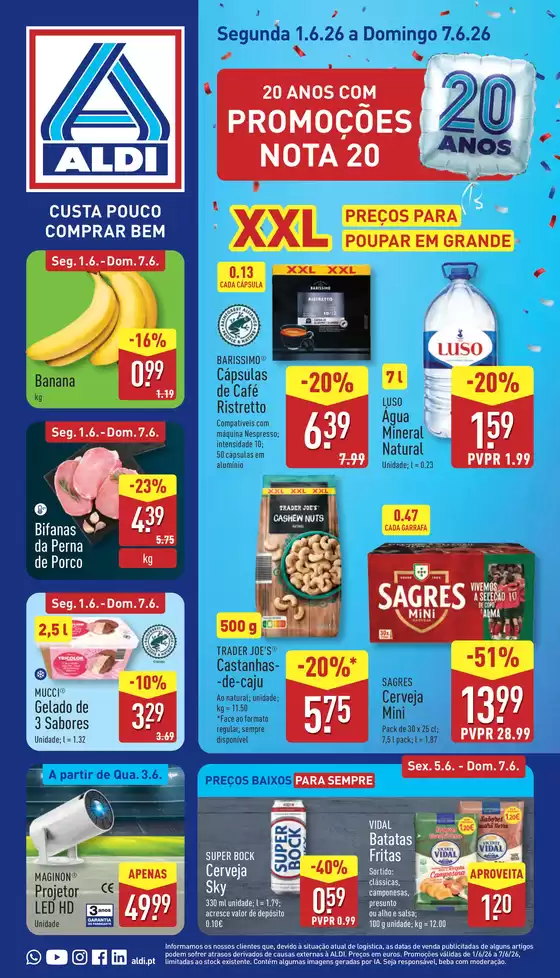 Catálogo Aldi em Corroios | Promoçoes nota 20 | 2026-06-03T00:00:00.000Z - 2026-06-07T00:00:00.000Z