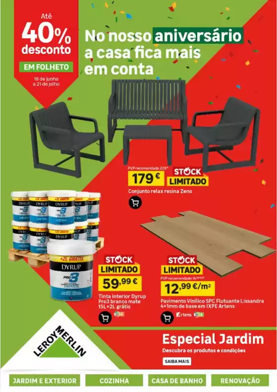 Catálogo Leroy Merlin em Lousado | Até 40% desconto | 2026-06-18T00:00:00.000Z - 2026-07-21T00:00:00.000Z