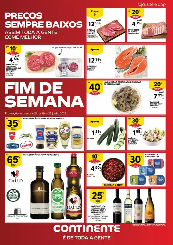 Catálogo Continente Bom dia | Folheto Fim de Semanal | 2026-06-19T00:00:00.000Z - 2026-06-22T00:00:00.000Z