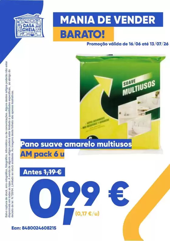 Catálogo Casa Cheia | Pano suave amarelo multiusos | 2026-06-22T00:00:00.000Z - 2026-07-13T00:00:00.000Z