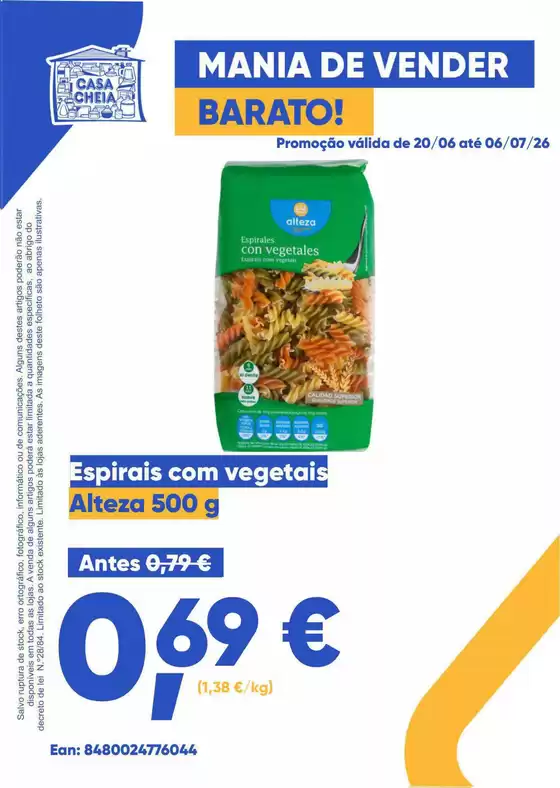 Catálogo Casa Cheia | Espirais com vegetais | 2026-06-22T00:00:00.000Z - 2026-07-06T00:00:00.000Z