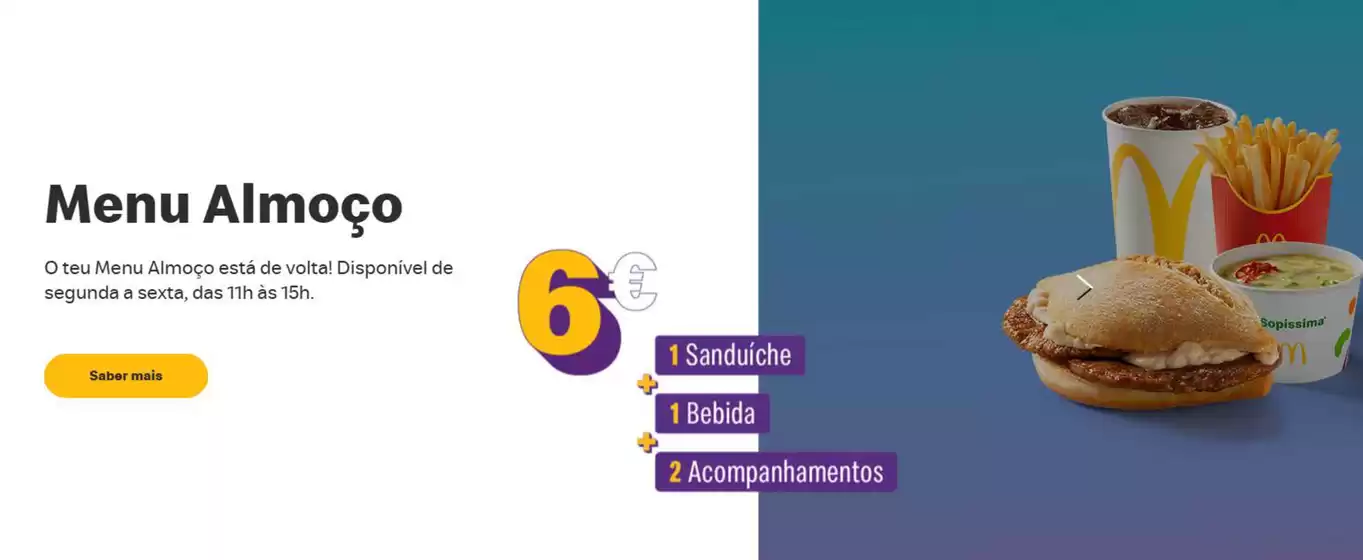 Catálogo McDonald's | Menu Almoço | 2026-06-24T00:00:00.000Z - 2026-06-30T00:00:00.000Z
