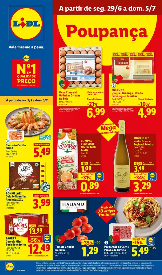 Catálogo Lidl em Gândaras | A partir de 2906 | 2026-06-26T00:00:00.000Z - 2026-07-05T00:00:00.000Z