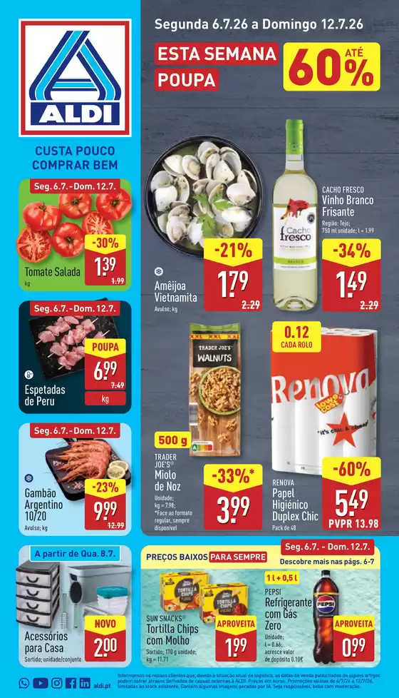 Folheto Aldi em Vila Nova de Gaia | Próxima Semana | 2026-06-29T00:00:00.000Z - 2026-07-12T00:00:00.000Z