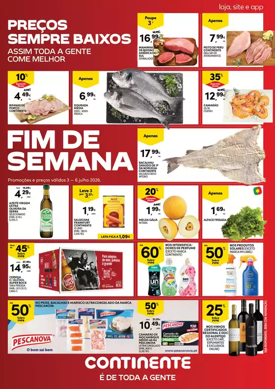 Catálogo Continente em Rio Mau (Vila do Conde) | Folheto Fim de Semana | 2026-07-03T00:00:00.000Z - 2026-07-06T00:00:00.000Z