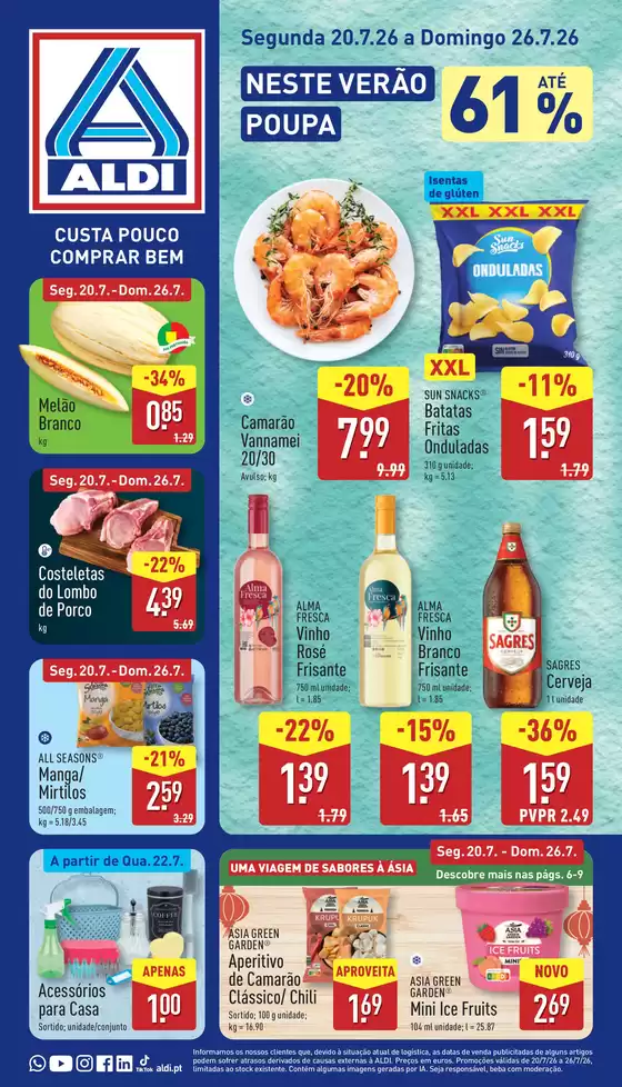 Folheto Aldi em Lagos | Próxima Semana | 2026-07-13T00:00:00.000Z - 2026-07-26T00:00:00.000Z
