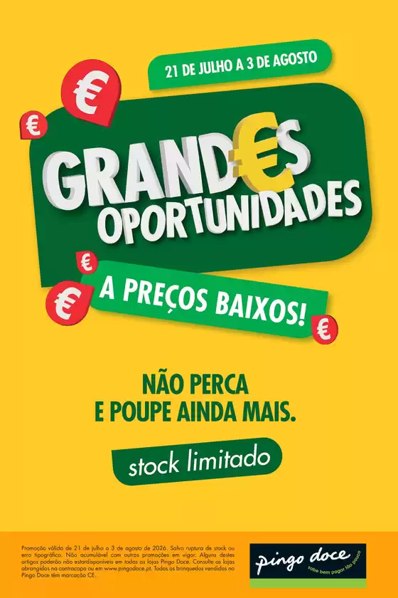 Folheto Pingo Doce | Folheto Bazar Grandes Oportunidades | 2026-07-22T00:00:00.000Z - 2026-08-03T00:00:00.000Z
