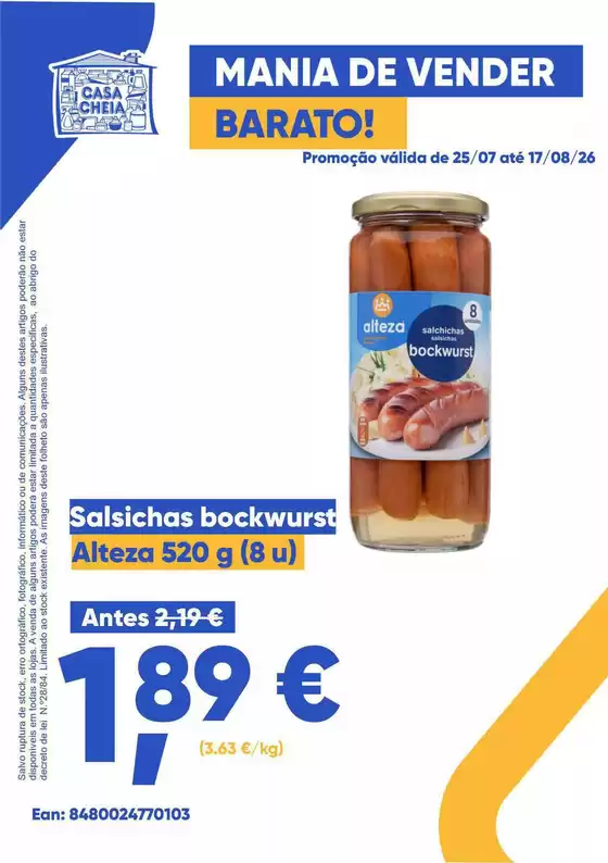 Folheto Casa Cheia em Ponte da Barca | Ofertas exclusivas para os nossos clientes | 2026-07-27T00:00:00.000Z - 2026-08-17T00:00:00.000Z