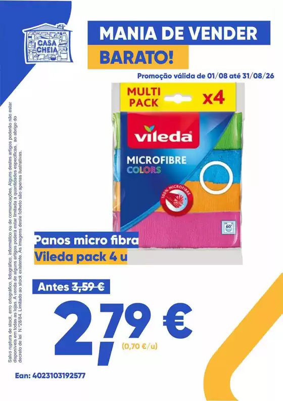 Catálogo Casa Cheia | Vileda pack 4 u | 2026-08-01T00:00:00.000Z - 2026-08-31T00:00:00.000Z