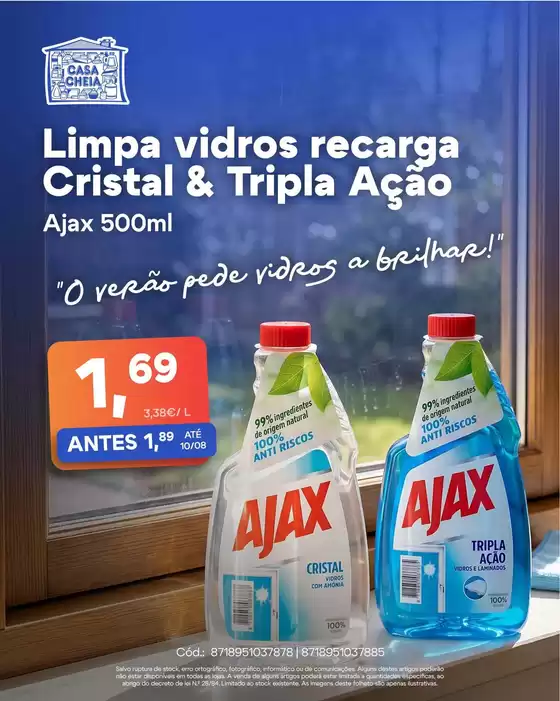 Catálogo Casa Cheia | Limpa vidros recarga Cristal & Tripla Ação | 2026-08-05T00:00:00.000Z - 2026-08-10T00:00:00.000Z