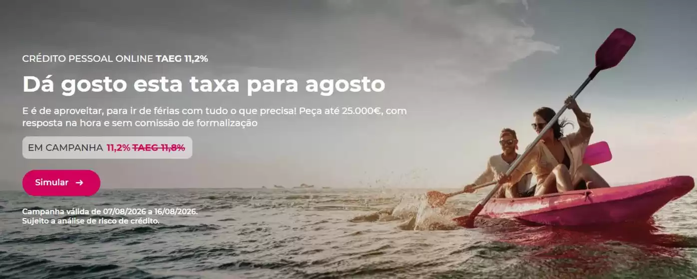 Catálogo Millennium Bcp | Dá gosto esta taxa para agosto | 2026-08-07T00:00:00.000Z - 2026-08-16T00:00:00.000Z