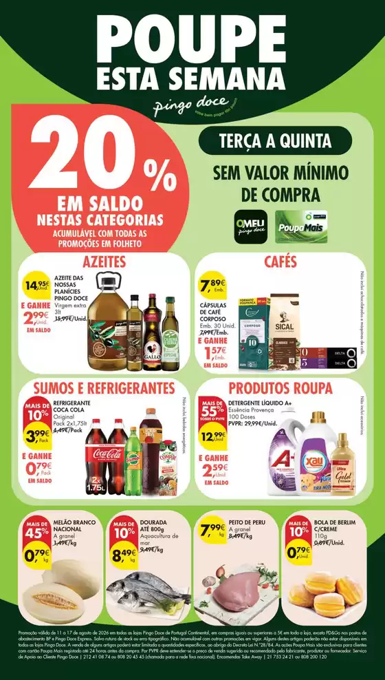 Catálogo Pingo Doce em Idanha-a-Nova | Folheto Poupe Esta Semana Lojas Pequenas | 2026-08-11T00:00:00.000Z - 2026-08-17T00:00:00.000Z