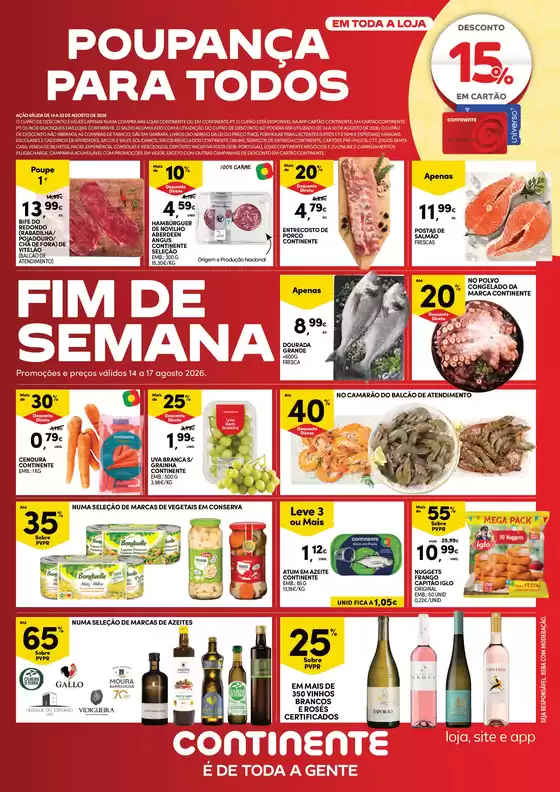 Catálogo Continente Bom dia | Fim de Semanal | 2026-08-14T00:00:00.000Z - 2026-08-23T00:00:00.000Z