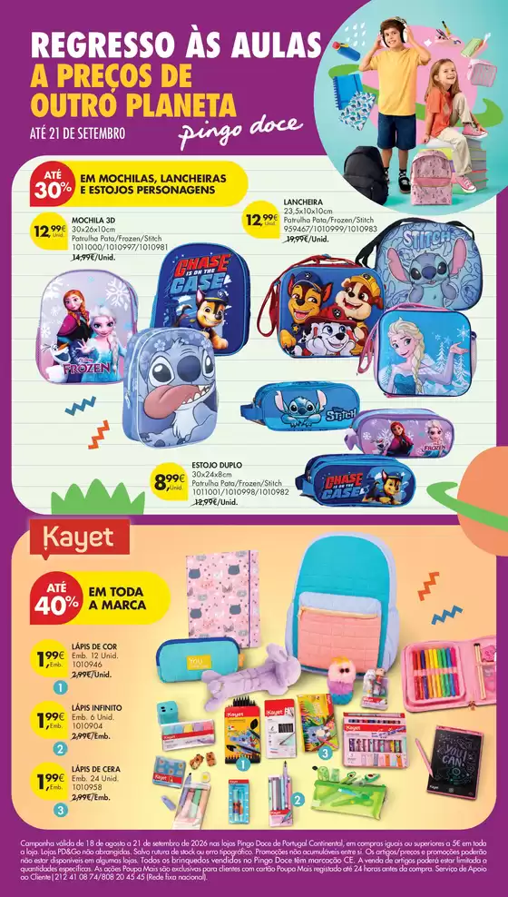 Catálogo Pingo Doce | Folheto Regresso às Aulas Monofolha | 2026-08-18T00:00:00.000Z - 2026-09-21T00:00:00.000Z