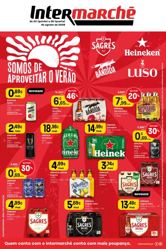 Catálogo Intermarché em São Miguel (Penela) | Folheto especial cervejas 20 a 26 agosto | 2026-08-20T00:00:00.000Z - 2026-08-26T00:00:00.000Z