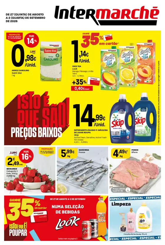 Folheto Intermarché em | Isto é que são preços BAIXOS! | 2026-08-27T00:00:00.000Z - 2026-09-02T00:00:00.000Z