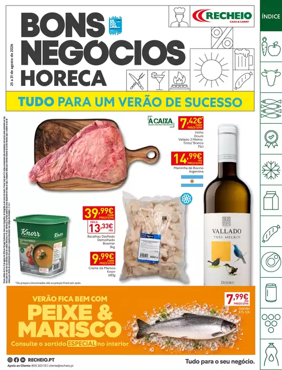 Folheto Recheio em Vila Nova de Gaia | Recheio Horeca Bons Negócios | 2026-08-25T00:00:00.000Z - 2026-08-31T00:00:00.000Z
