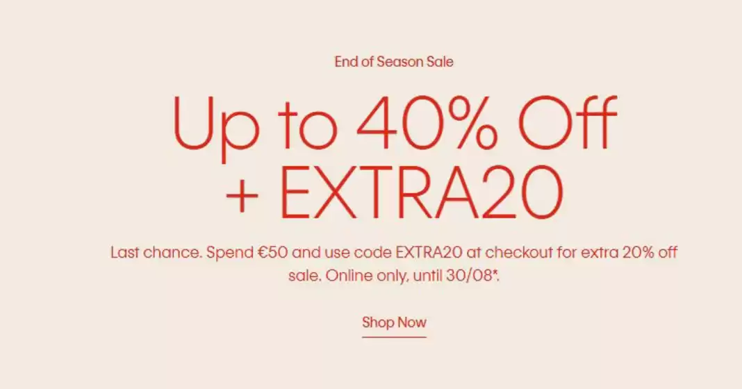 Catálogo Calvin klein | Up to 40% off + extra20 | 2026-08-26T00:00:00.000Z - 2026-08-30T00:00:00.000Z
