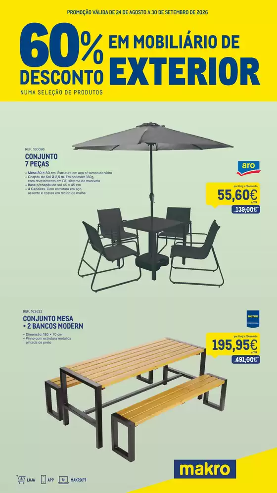 Catálogo Makro | 60 Desconto em Mobiliário de Exterior | 2026-08-27T00:00:00.000Z - 2026-09-30T00:00:00.000Z