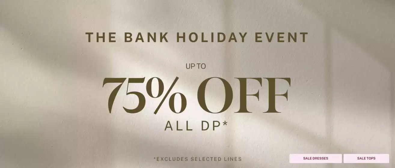 Folheto Dorothy Perkins em Porto | Up to 75% Off | 2026-08-27T00:00:00.000Z - 2026-09-10T00:00:00.000Z