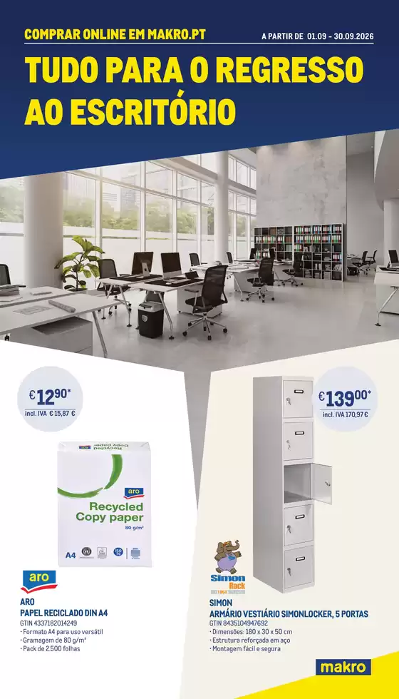 Catálogo Makro | Tudo Para o Regresso ao Escritorio Marketplace da Makro | 2026-09-01T00:00:00.000Z - 2026-09-30T00:00:00.000Z