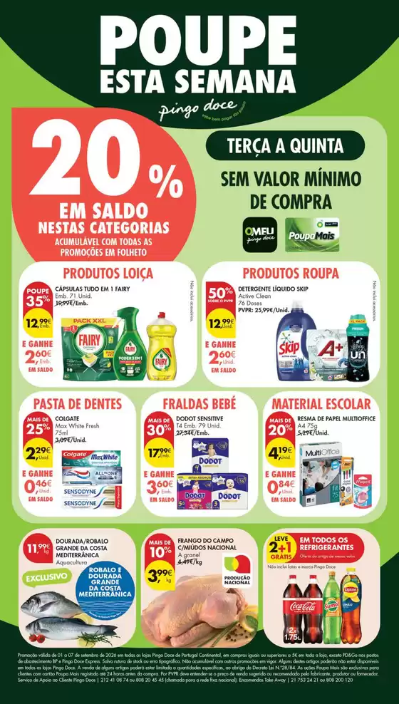 Folheto Pingo Doce em Feijó | Folheto Poupe Esta Semana Lojas Médias | 2026-09-01T00:00:00.000Z - 2026-09-07T00:00:00.000Z