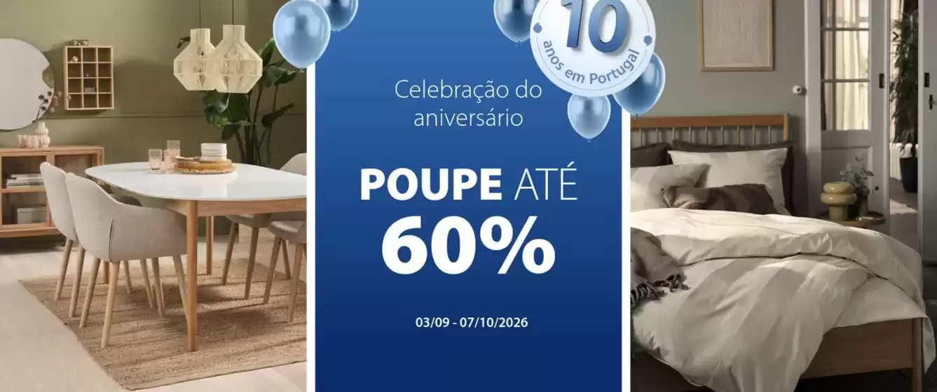 Folheto JYSK em Santo Adrião de Vizela | Poupe ate 60% | 2026-09-03T00:00:00.000Z - 2026-10-07T00:00:00.000Z
