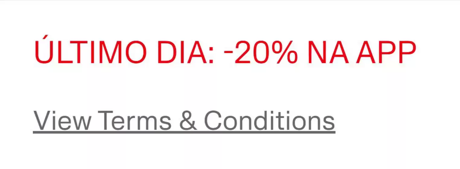 Folheto H&M em Torres Vedras | Último dia: -20% na app | 2026-09-03T00:00:00.000Z - 2026-09-03T00:00:00.000Z